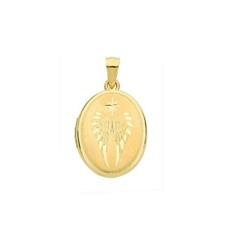 Angel Wing Oval Locket Solid 9