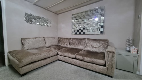 Dfs crushed velvet corner - velvet,