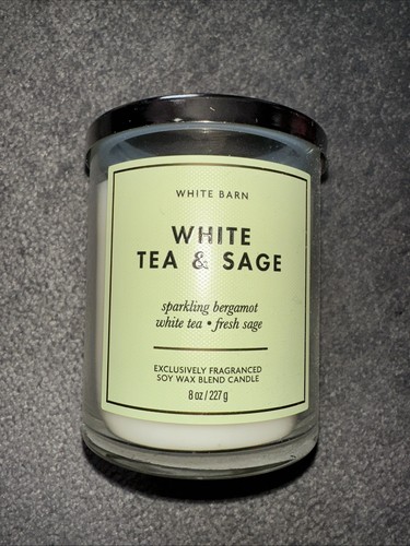 White tea sage single wick - tea, &