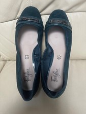 M&S FootGlove Wider Fit  Suede Block Heel Shoes UK 6.5
