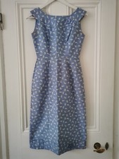 Vintage Linzi Line Blue Summer Dress, Wedding Guest Dress Size 12