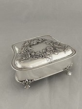 Sterling Silver Jewellery Box 1903 Birmingham ANTIQUE Ring Box HENRY MATTHEWS