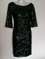 Dark Green Sequin Dress From Coast. Size 6