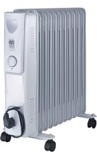 Fine Elements 2500W Oil Filled Radiator, 11 Fins - Heater with Timer Thermostat
