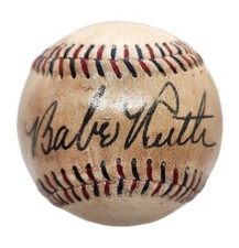 Babe Ruth Autographed 1930s Baseball. Replica Licensed By Ruth Estate
