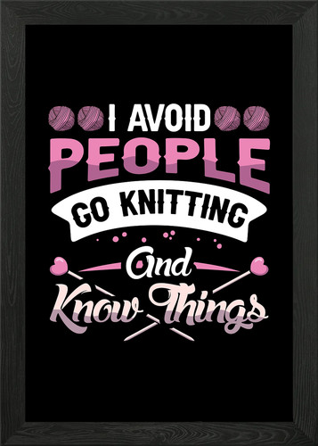 Knitting knitter framed wall - knitter,