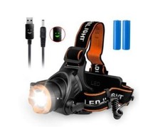OMERIL USB Rechargeable CREE T6 LED Headlamp 2000LM Waterproof Head Torch