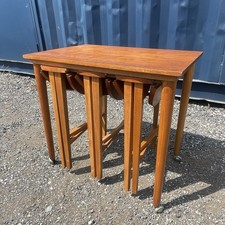 Mid Century Danish Teak Nest of 4 Coffee Side Tables Designed By Poul Hundevad