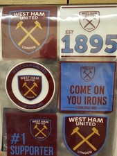 Official West Ham United FC Multi Car Window Set Of 6 Stickers 7cm x 7cm