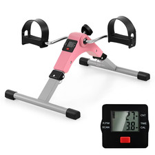 Costway Under Desk Exercise Bike Pedal Exerciser with LCD Display for Legs & Arm