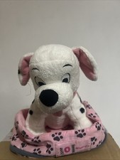 Disney Store Dalmatian Plush (101 Dalmatians) Genuine With Dog Bed 10 Inch