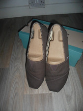 Toms Alpargata Classic brown Recycled Cotton Canvas Slip On Shoes UK 9.5 EU 43.5