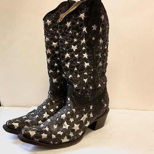 Corral black leather - black, silver