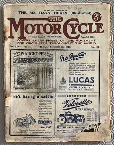The motor cycle - cycle, sep