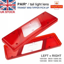 For Ford Transit Mk8 Tipper Pick-Up Rear Left & Right Side Tail Light Lamp Lens