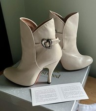 Vivienne Westwood Shoes Ankle Boots Grey Leather Elevated Stiletto 2011 4 37 