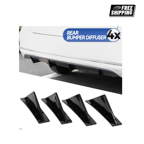 Black rear bumper spoiler - black,