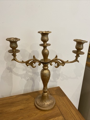 Large ornate gold metal triple - large,