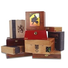 SET OF 10: Empty WOODEN Cigar