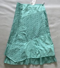 BNWT Women's Turquoise Fully Lined Linen Mix Maxi Skirt by Jorli : Size 14