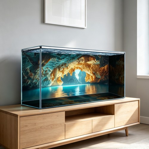 Cave scene fish tank - cave,