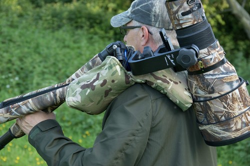 Shoulder pad tripod - pad, lens