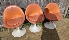 Börje Johanson MID-CENTURY Orange Venus Chairs Tulip Foot 60s X3 READ DESC.
