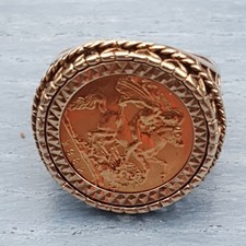 22ct Gold Half Sovereign Ring