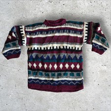 Vintage Heavy Knitted Jumper By Rey Wear - Hand Made In Ecuador - 100% Wool 