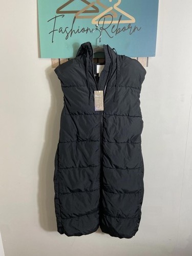 Ladies black quilted long - quilted,