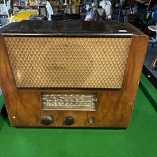 Vintage Phil Tube Radio Untested Loft Find Look Wooden Case Valve Type Radio