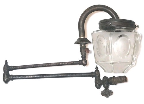 Antique vtg gas swing light - gas,
