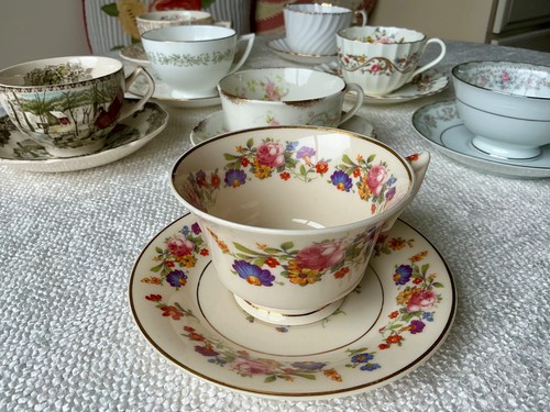 Mismatched china tea - china, cups