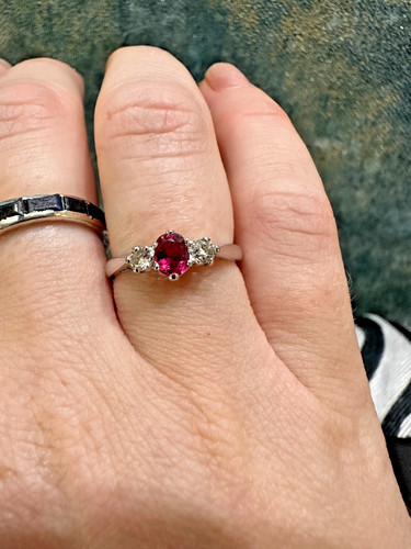 18ct white gold ruby and - ruby,