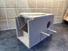 Budgie Nest Box with Perspex Panel. Concave with SAFTY Stop 9” x 6” x 6” approx