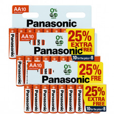 30x Panasonic AA Zinc Power Carbon Batteries - New Double A LR6 1.5V Expiry