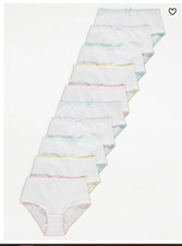 10 Pack Girls WHITE Knickers Pants Age 1-14  Underwear 100% Cotton