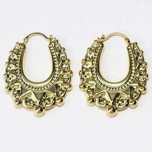 9ct gold gypsy style creole - gypsy,
