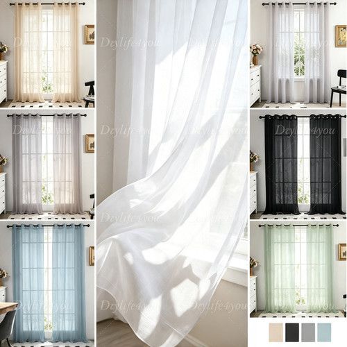 Voile curtains pair - curtains, panels)