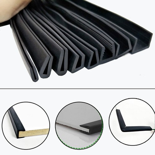 Black rubber channel edging - black, u