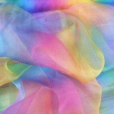 Rainbow organza fabric voile - rainbow,