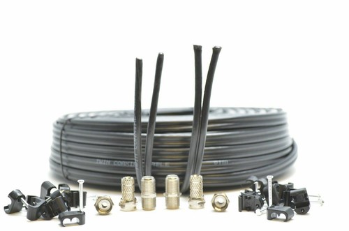 25m black twin - twin, coax