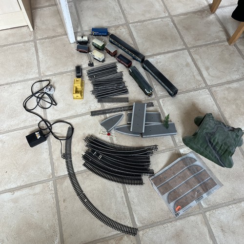 Hornby train track with - train,