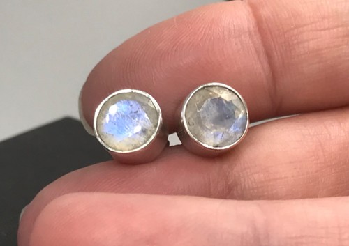 Rainbow moonstone stud - rainbow,