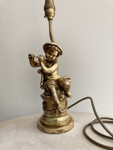 Gold cherub putti table - gold,