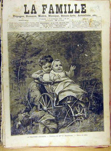 Original old antique print - old,