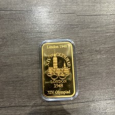 1948 Host Cities of the Olympics Proof 24 Carat Gold Layered Ingot 