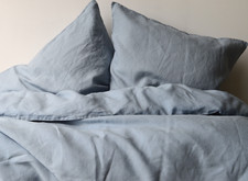 Linen bedding set, blue, 135 x