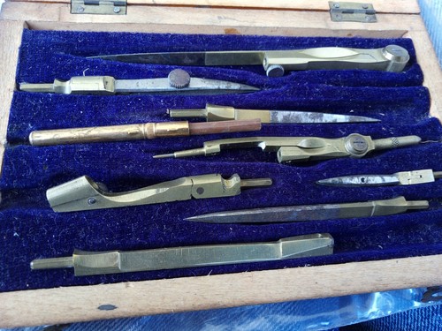 Antique drawing instrument set - instrument,