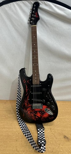 Jaxville strat style red flame - jaxville,